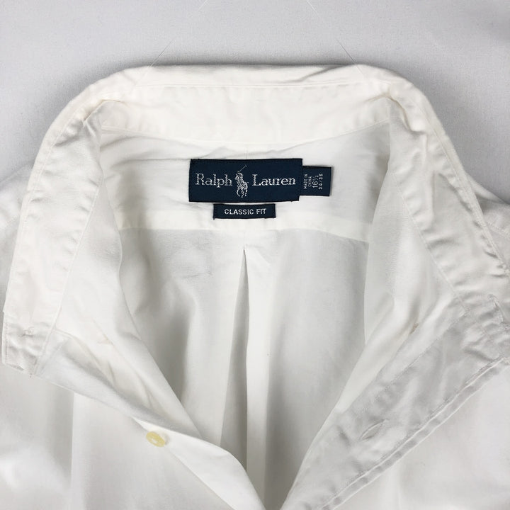 Ralph Lauren Classic Fit Long Sleeve Button Down Shirt Men's XL cotton white type Vintage Second Hand