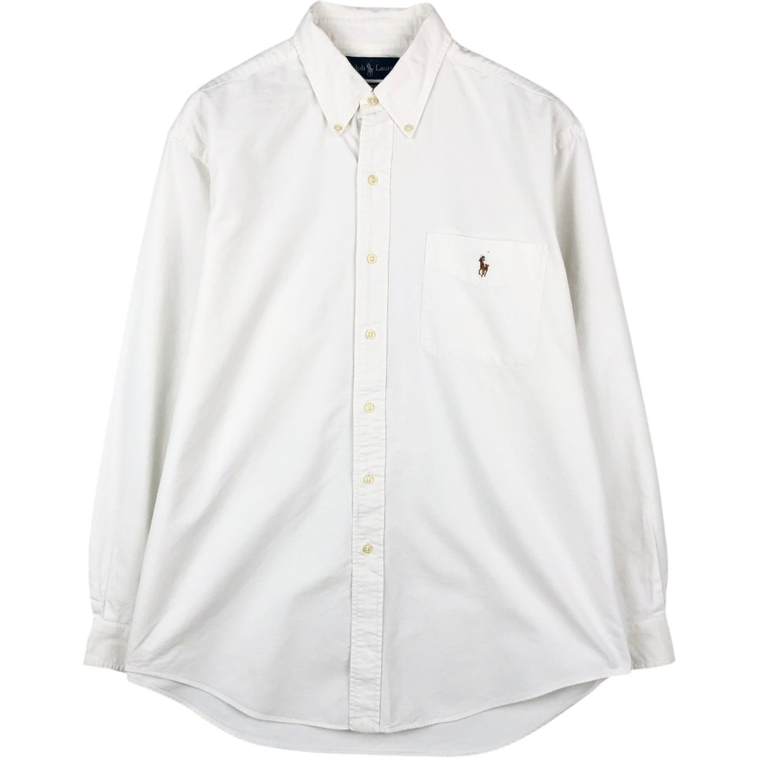 Ralph Lauren Classic Fit Long Sleeve Button Down Shirt, Men's Size L cotton white type Vintage Second Hand
