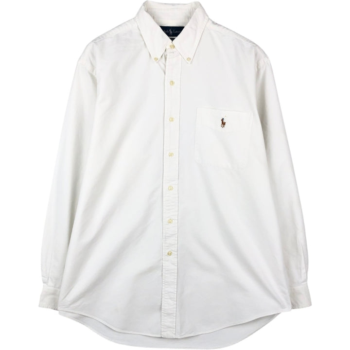 Ralph Lauren Classic Fit Long Sleeve Button Down Shirt, Men's Size L cotton white type Vintage Second Hand