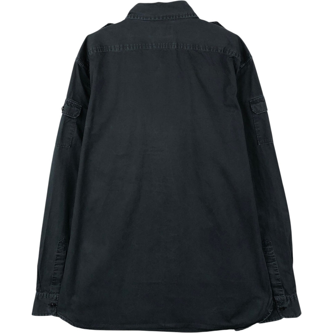 2000'S Ralph Lauren POLO JEANS COMPANY Long-Sleeve Button-Down Shirt, Men's Size L (approx.) cotton black type Vintage Second Hand