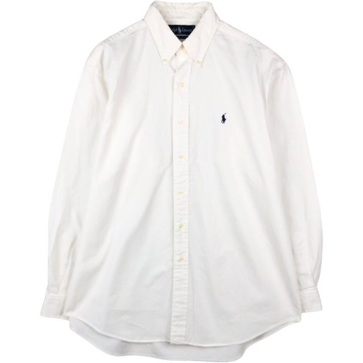 Ralph Lauren long sleeve button down shirt, men's size L cotton white type Vintage Second Hand