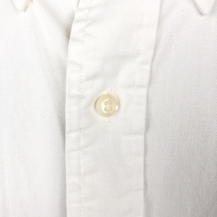 Ralph Lauren long sleeve button down shirt, men's size L cotton white type Vintage Second Hand