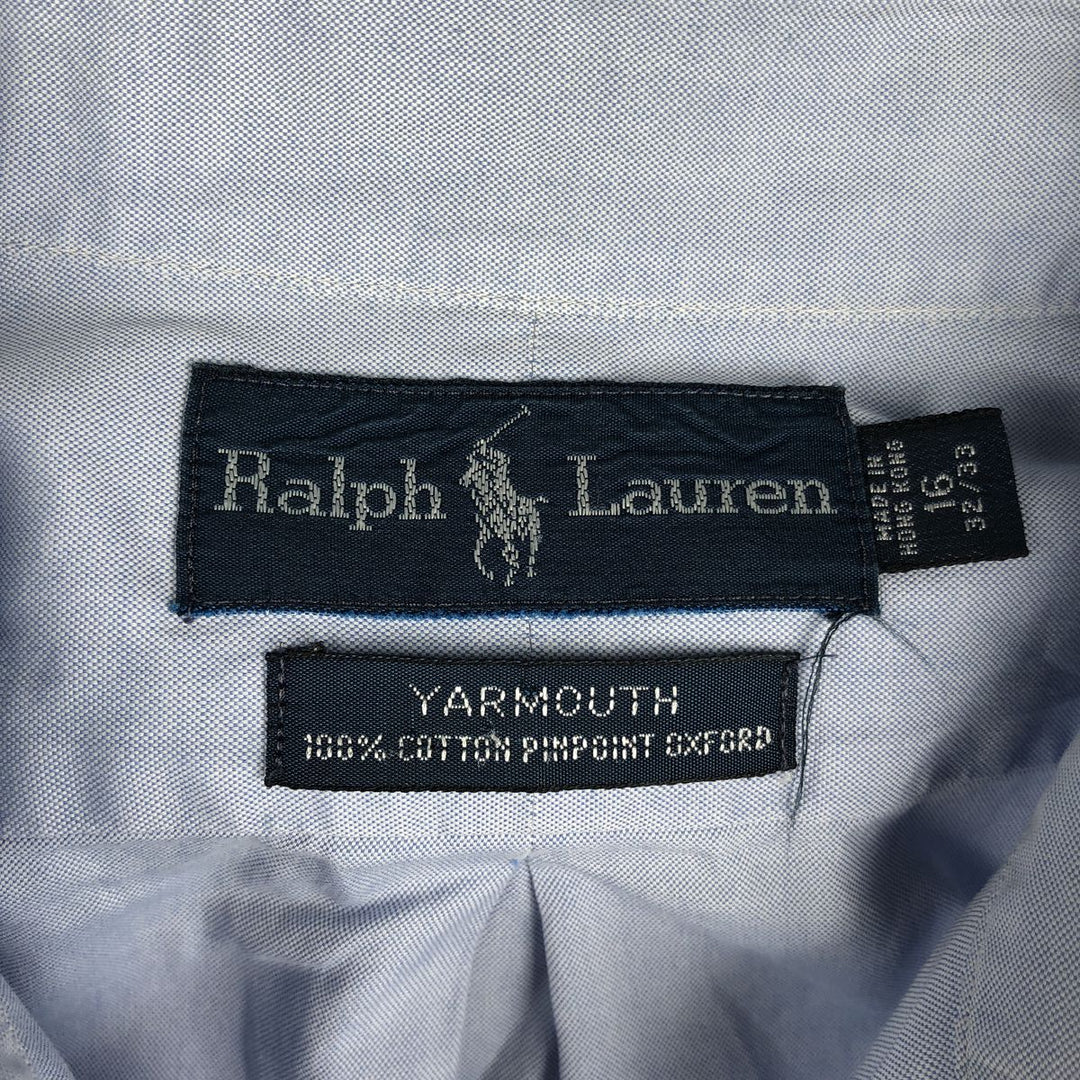 Ralph Lauren YARMOUTH long sleeve button down shirt, men's size L cotton Blue type light blue Vintage Second Hand