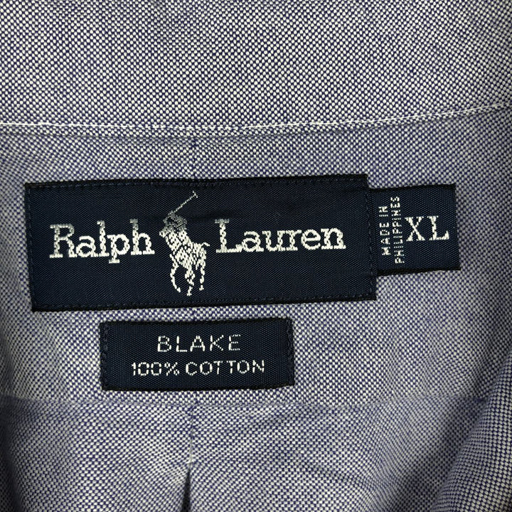Ralph Lauren BLAKE long sleeve button down shirt, men's XL size cotton blue type Vintage Second Hand