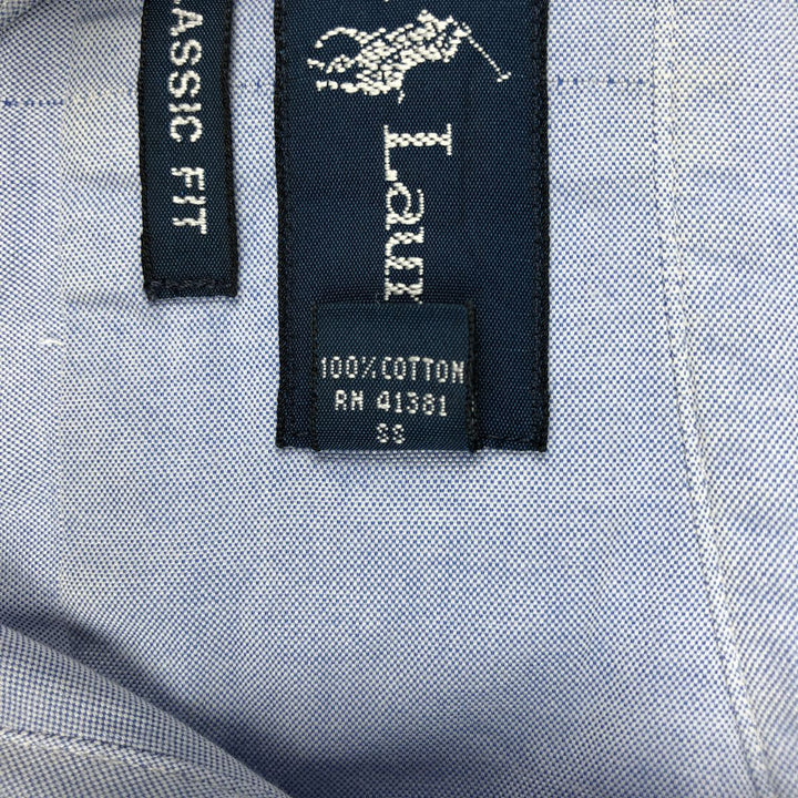 Ralph Lauren Classic Fit Long Sleeve Button Down Shirt, Men's Size L cotton blue type Vintage Second Hand