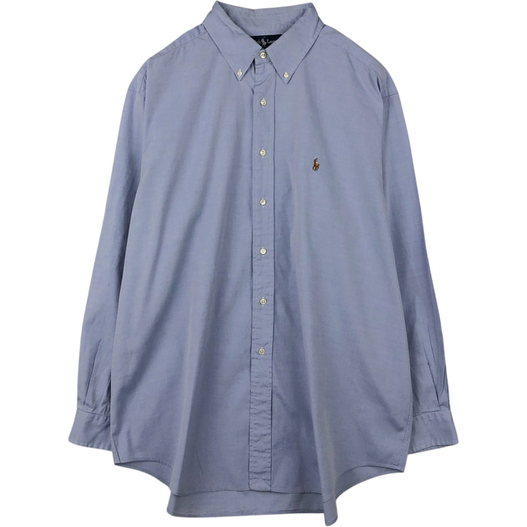Ralph Lauren YARMOUTH long sleeve button down shirt, men's XL size cotton blue type Vintage Second Hand