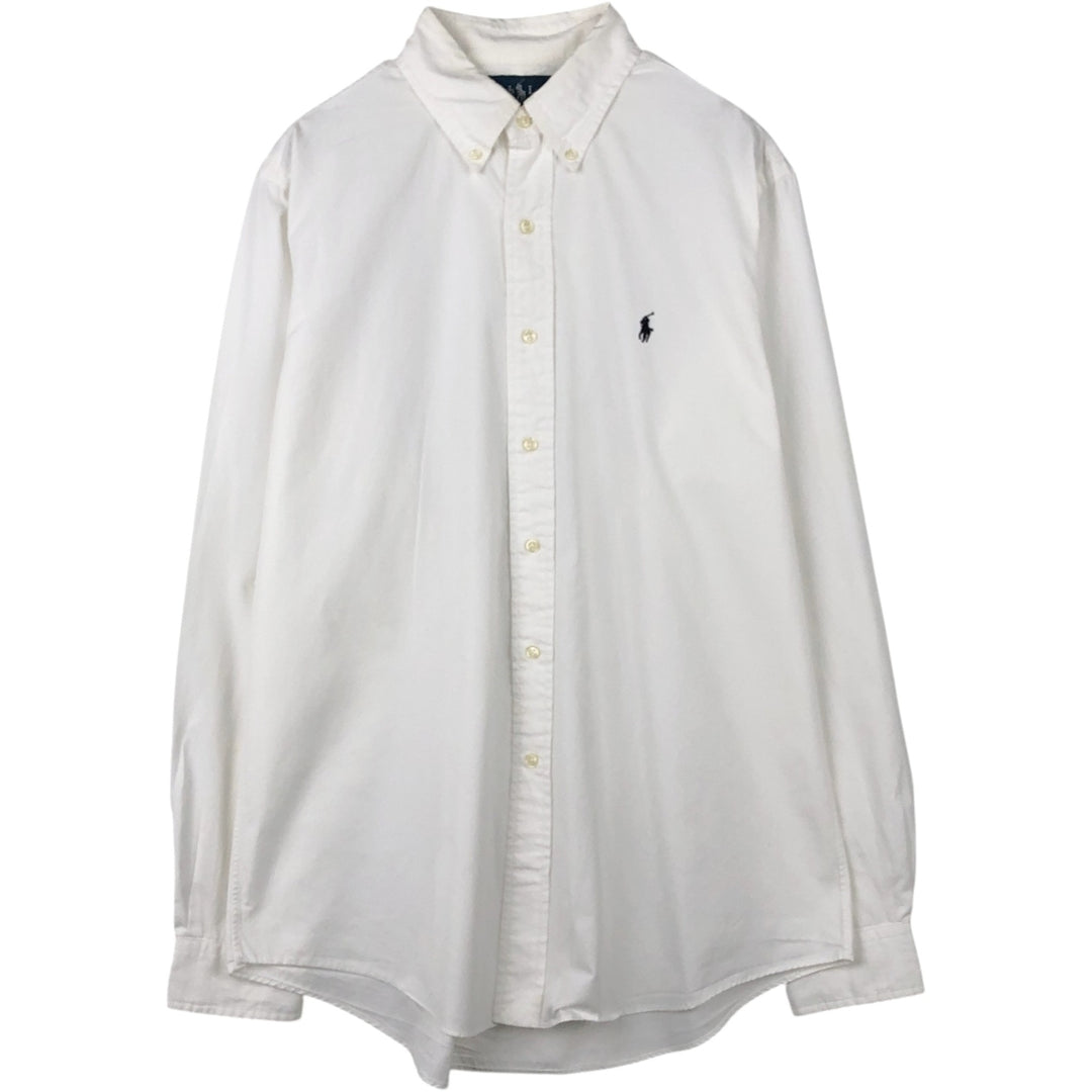Ralph Lauren CUSTOM FIT long sleeve button down shirt, men's size L cotton white type Vintage Second Hand