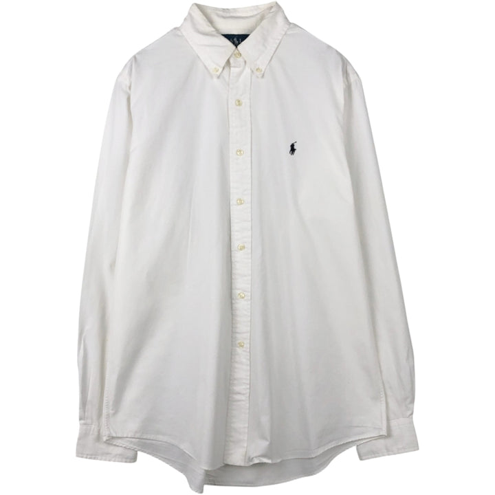 Ralph Lauren CUSTOM FIT long sleeve button down shirt, men's size L cotton white type Vintage Second Hand