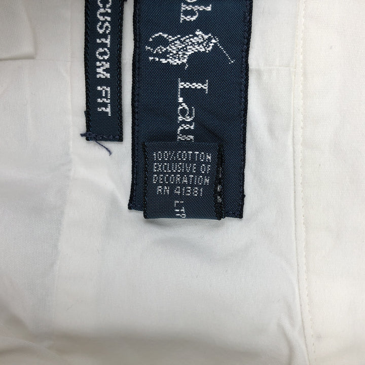 Ralph Lauren CUSTOM FIT long sleeve button down shirt, men's size L cotton white type Vintage Second Hand