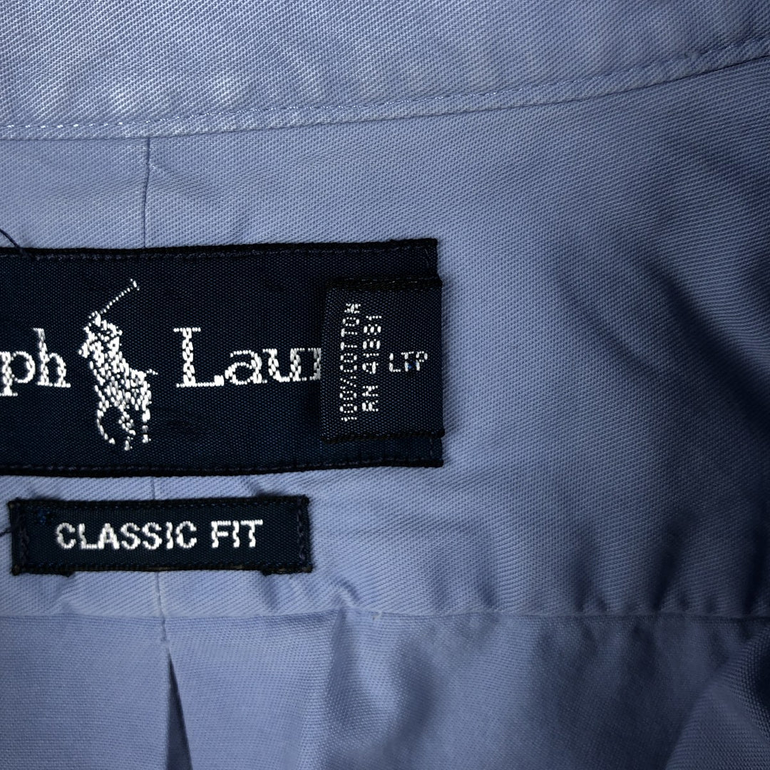 Ralph Lauren Classic Fit long sleeve button down shirt, men's size M cotton Blue type light blue Vintage Second Hand