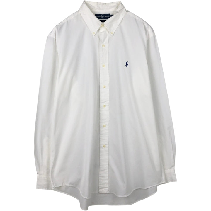Ralph Lauren CUSTOM FIT long sleeve button down shirt, men's XL size cotton white type Vintage Second Hand