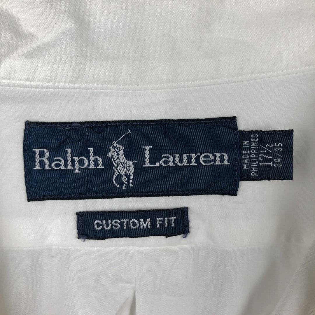 Ralph Lauren CUSTOM FIT long sleeve button down shirt, men's XL size cotton white type Vintage Second Hand