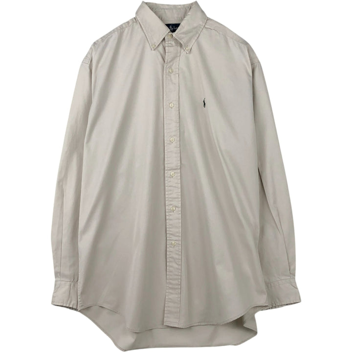 Ralph Lauren BLAKE long sleeve button down shirt, men's size M cotton ivory Vintage Second Hand