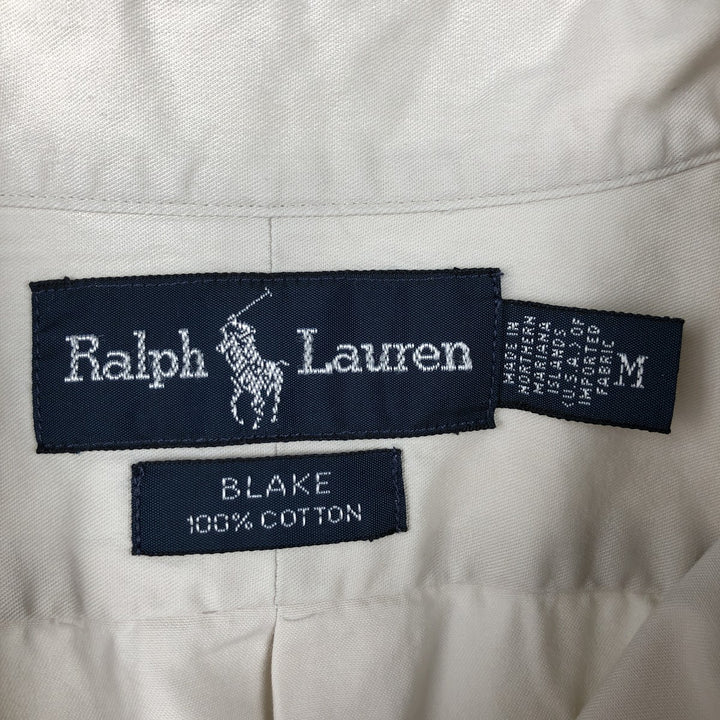 Ralph Lauren BLAKE long sleeve button down shirt, men's size M cotton ivory Vintage Second Hand