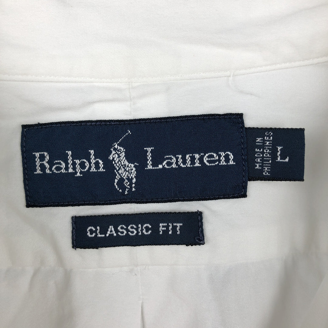 Ralph Lauren Classic Fit Long Sleeve Button Down Shirt, Men's Size L cotton white type Vintage Second Hand