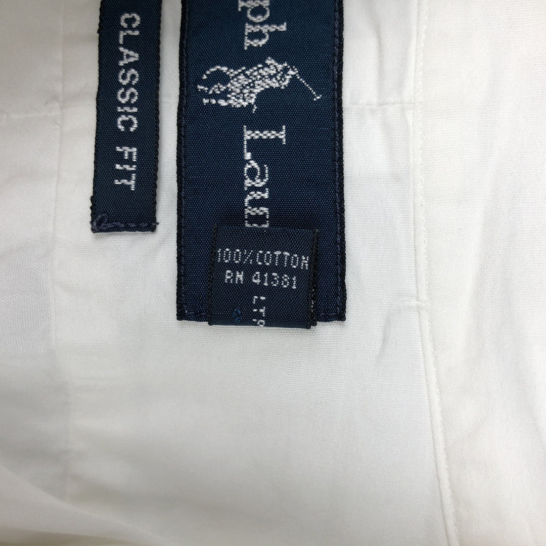 Ralph Lauren Classic Fit Long Sleeve Button Down Shirt, Men's Size L cotton white type Vintage Second Hand