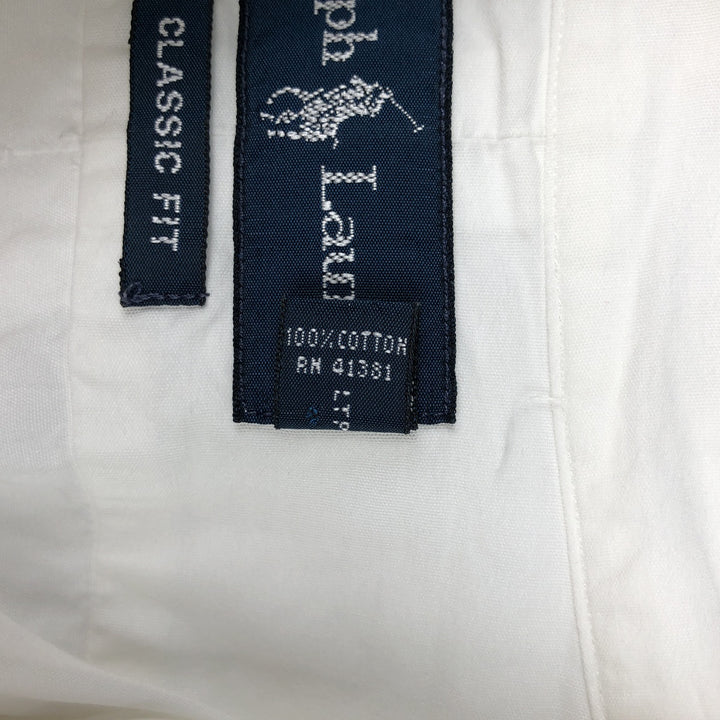 Ralph Lauren Classic Fit Long Sleeve Button Down Shirt, Men's Size L cotton white type Vintage Second Hand
