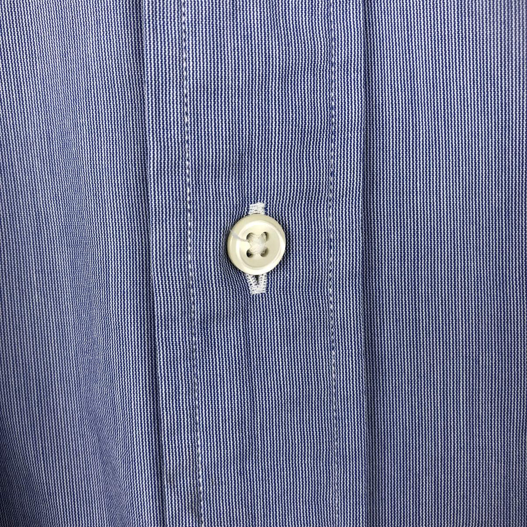 Ralph Lauren POLO by Ralph Lauren DOUGLAS TAB CUSTOM FIT Long-Sleeve Cotton Shirt, Men's Size L (approx.) cotton blue type Vintage Second Hand