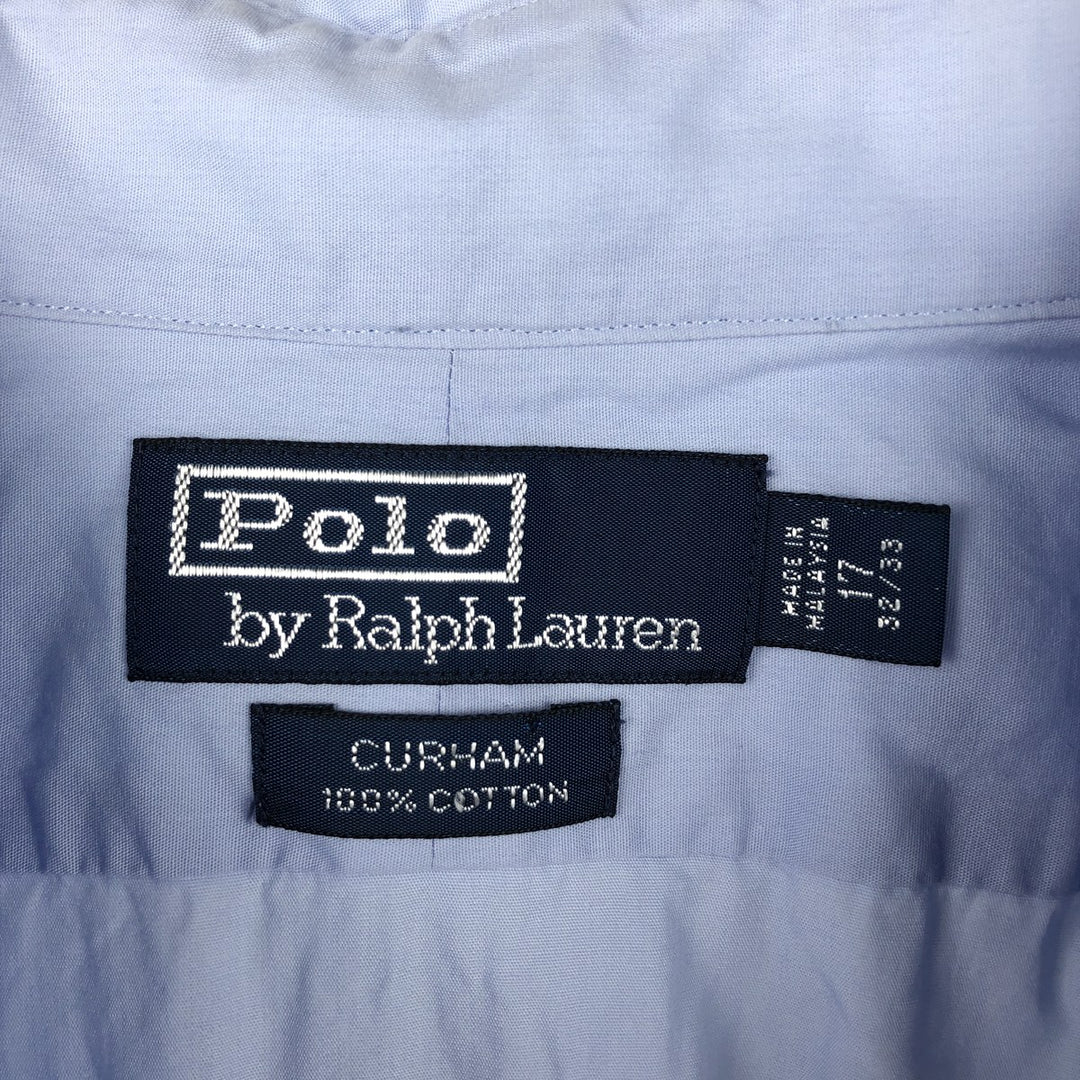 Ralph Lauren POLO by Ralph Lauren CURHAM long-sleeved cotton shirt, men's size XL cotton blue type Vintage Second Hand