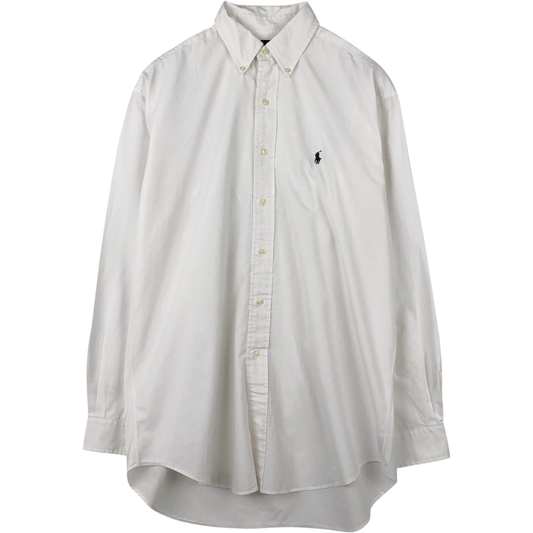 Ralph Lauren GOLF BLAKE Long-Sleeve Button-Down Shirt, Men's Size M (approx.) cotton white type Vintage Second Hand