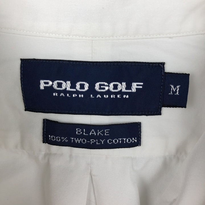 Ralph Lauren GOLF BLAKE Long-Sleeve Button-Down Shirt, Men's Size M (approx.) cotton white type Vintage Second Hand