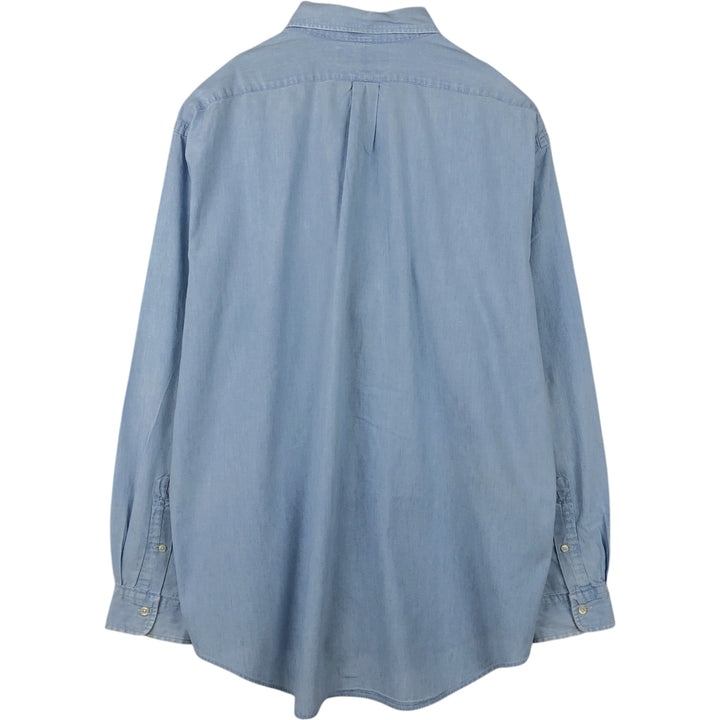 Ralph Lauren long sleeve button down shirt, men's XL size cotton blue type Vintage Second Hand