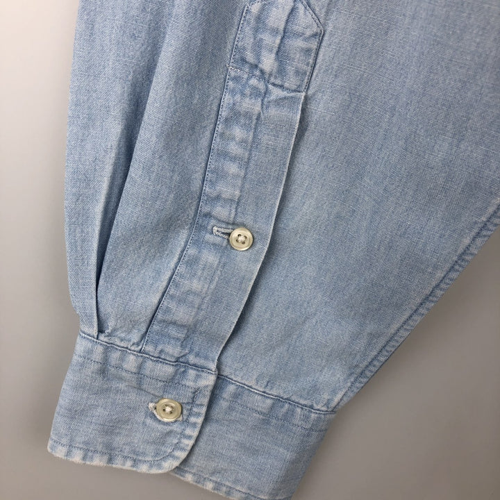Ralph Lauren long sleeve button down shirt, men's XL size cotton blue type Vintage Second Hand