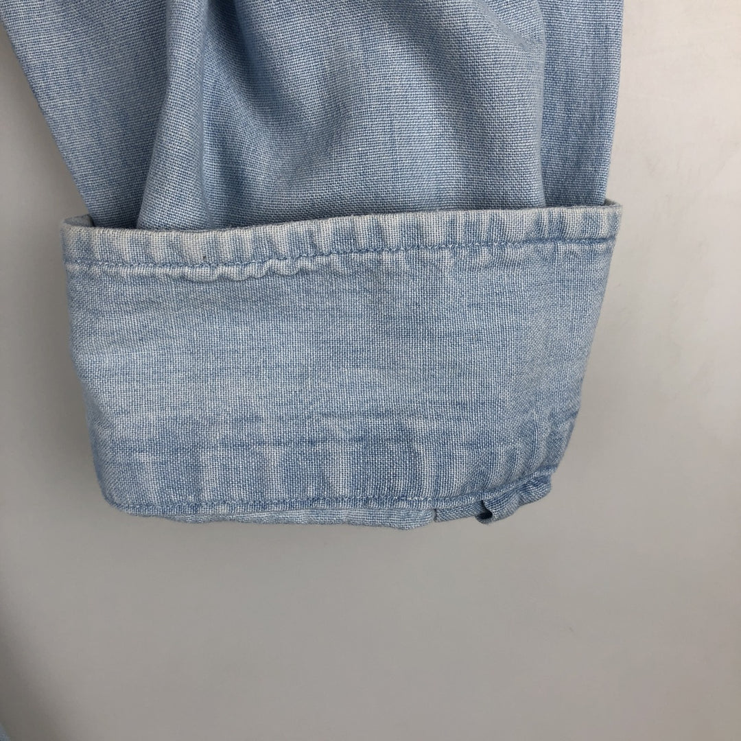 Ralph Lauren long sleeve button down shirt, men's XL size cotton blue type Vintage Second Hand