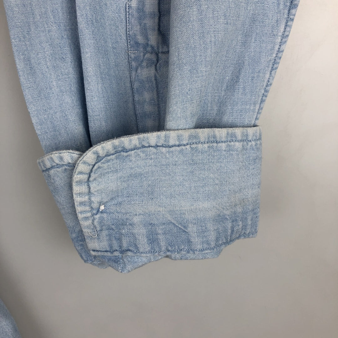 Ralph Lauren long sleeve button down shirt, men's XL size cotton blue type Vintage Second Hand
