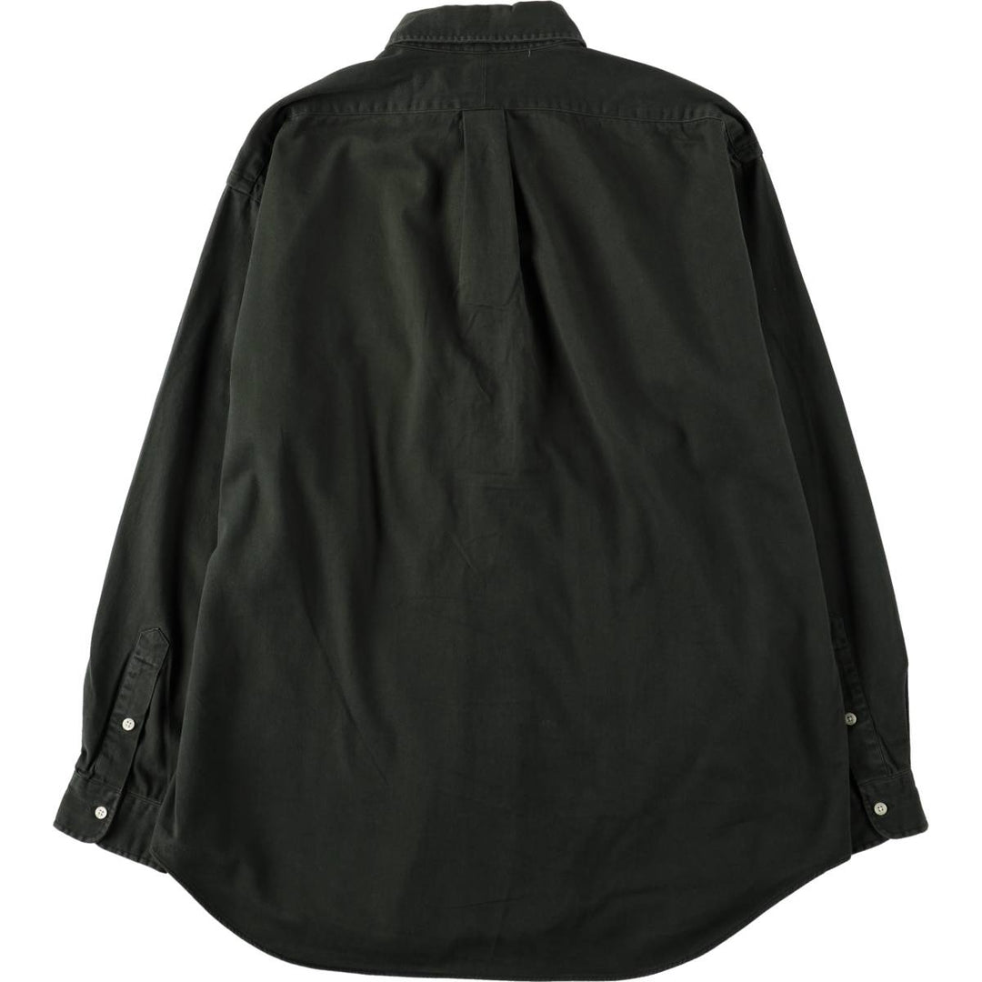 Ralph Lauren BLAIRE long sleeve button down shirt, men's size L cotton dark green Vintage Second Hand