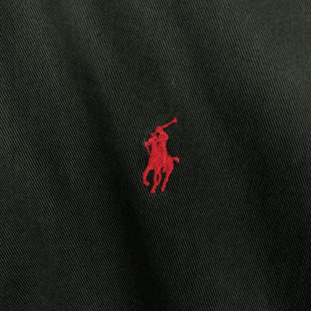 Ralph Lauren BLAIRE long sleeve button down shirt, men's size L cotton dark green Vintage Second Hand