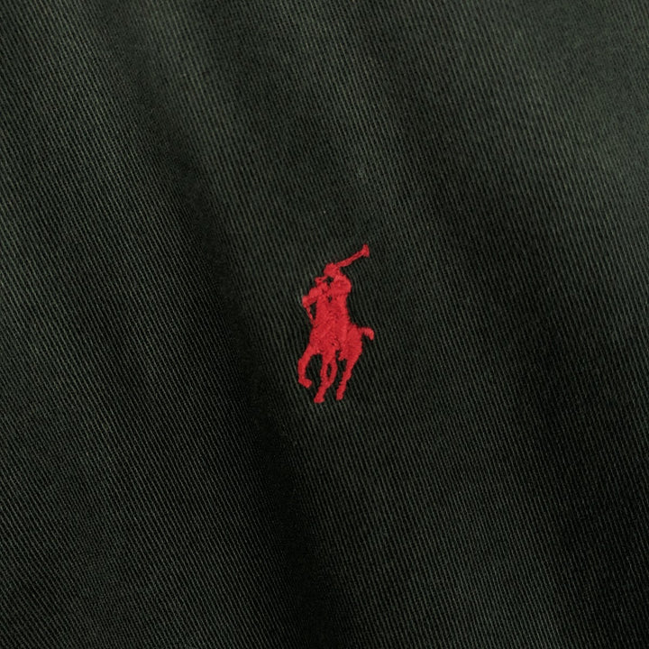 Ralph Lauren BLAIRE long sleeve button down shirt, men's size L cotton dark green Vintage Second Hand
