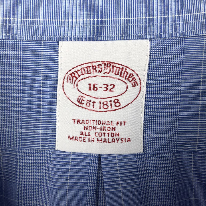 Brooks Brothers Est. 1818 Long Sleeve Cotton Check Shirt, Men's Size L cotton blue type Vintage Second Hand