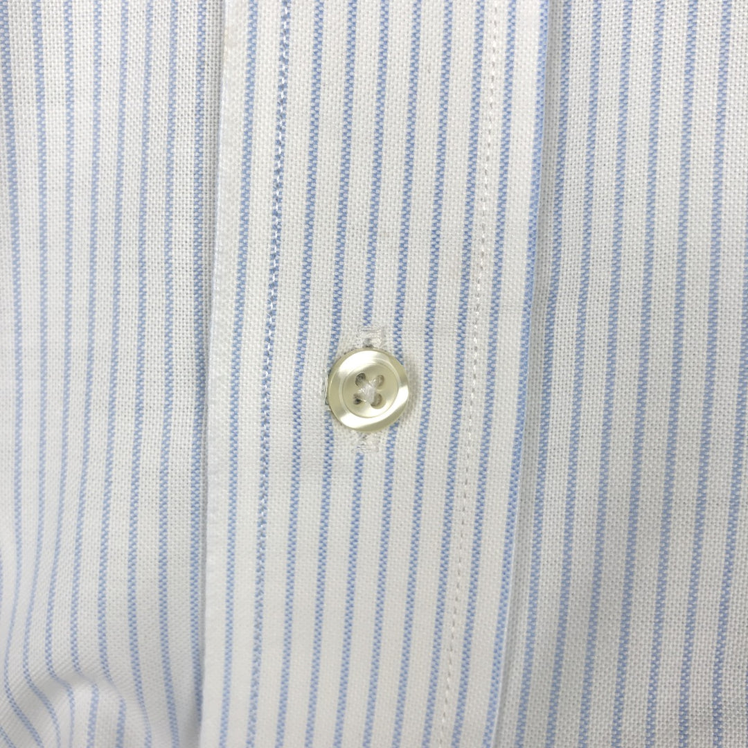 Brooks Brothers Est.1818 Traditional Fit Short-Sleeve Button-Down Striped Shirt, Men's Size L (approx.) Supima Cotton white type Vintage Second Hand