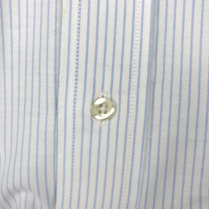 Brooks Brothers Est.1818 Traditional Fit Short-Sleeve Button-Down Striped Shirt, Men's Size L (approx.) Supima Cotton white type Vintage Second Hand
