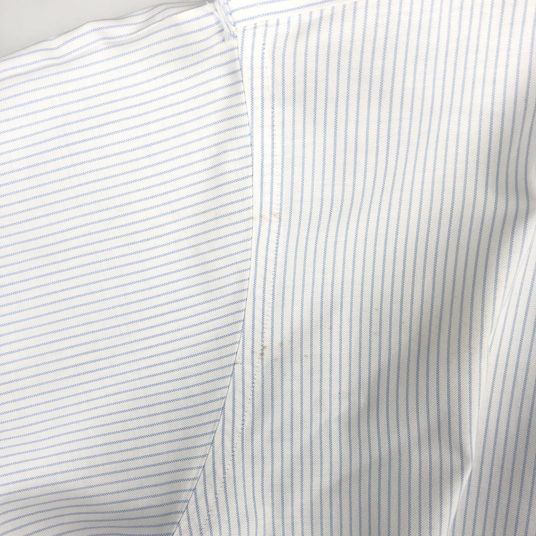 Brooks Brothers Est.1818 Traditional Fit Short-Sleeve Button-Down Striped Shirt, Men's Size L (approx.) Supima Cotton white type Vintage Second Hand