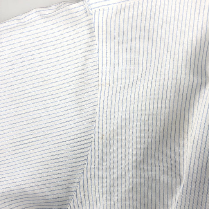 Brooks Brothers Est.1818 Traditional Fit Short-Sleeve Button-Down Striped Shirt, Men's Size L (approx.) Supima Cotton white type Vintage Second Hand