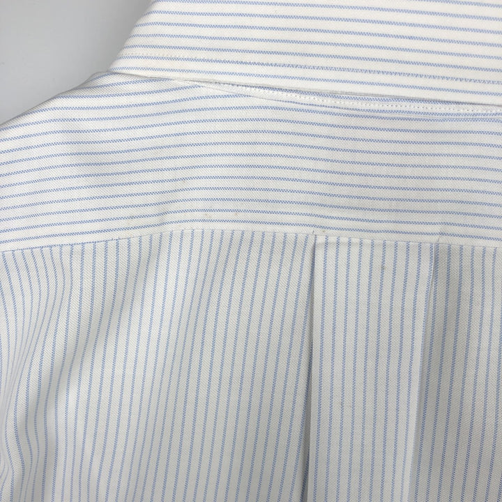 Brooks Brothers Est.1818 Traditional Fit Short-Sleeve Button-Down Striped Shirt, Men's Size L (approx.) Supima Cotton white type Vintage Second Hand