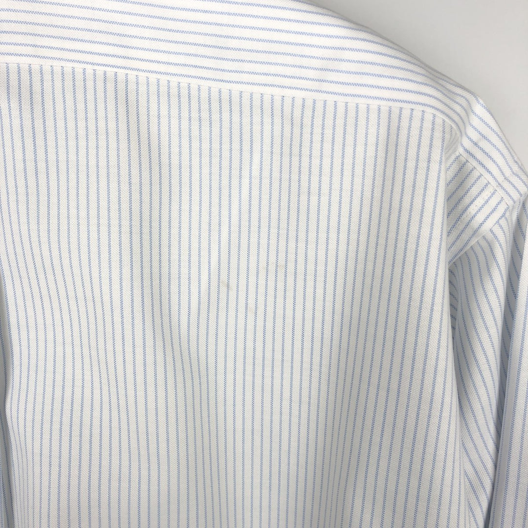 Brooks Brothers Est.1818 Traditional Fit Short-Sleeve Button-Down Striped Shirt, Men's Size L (approx.) Supima Cotton white type Vintage Second Hand