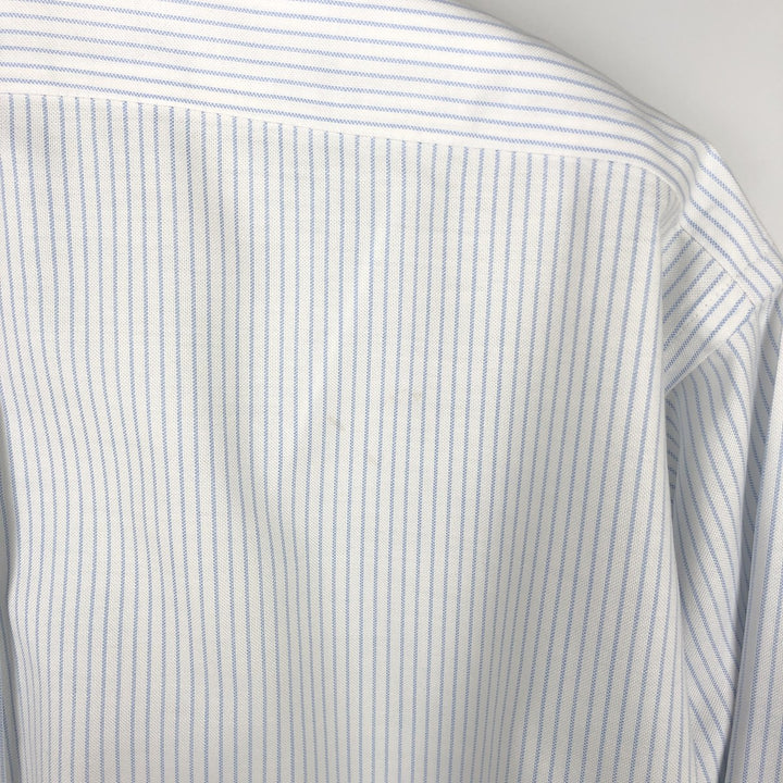 Brooks Brothers Est.1818 Traditional Fit Short-Sleeve Button-Down Striped Shirt, Men's Size L (approx.) Supima Cotton white type Vintage Second Hand
