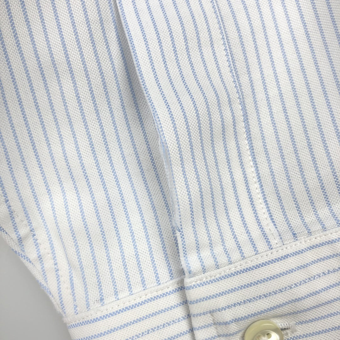 Brooks Brothers Est.1818 Traditional Fit Short-Sleeve Button-Down Striped Shirt, Men's Size L (approx.) Supima Cotton white type Vintage Second Hand