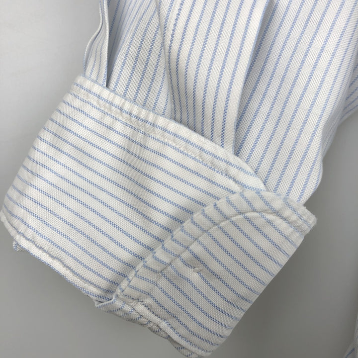 Brooks Brothers Est.1818 Traditional Fit Short-Sleeve Button-Down Striped Shirt, Men's Size L (approx.) Supima Cotton white type Vintage Second Hand