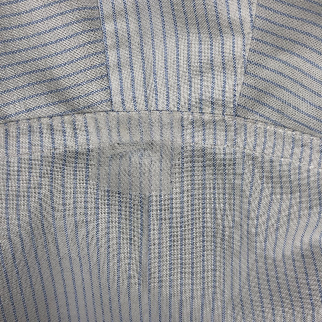 Brooks Brothers Est.1818 Traditional Fit Short-Sleeve Button-Down Striped Shirt, Men's Size L (approx.) Supima Cotton white type Vintage Second Hand