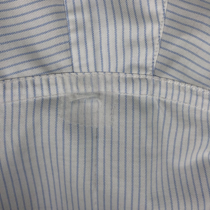 Brooks Brothers Est.1818 Traditional Fit Short-Sleeve Button-Down Striped Shirt, Men's Size L (approx.) Supima Cotton white type Vintage Second Hand