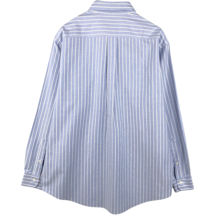 Brooks Brothers 346 Long Sleeve Button-Down Striped Shirt, Men's Size L Supima Cotton navy blue type Vintage Second Hand