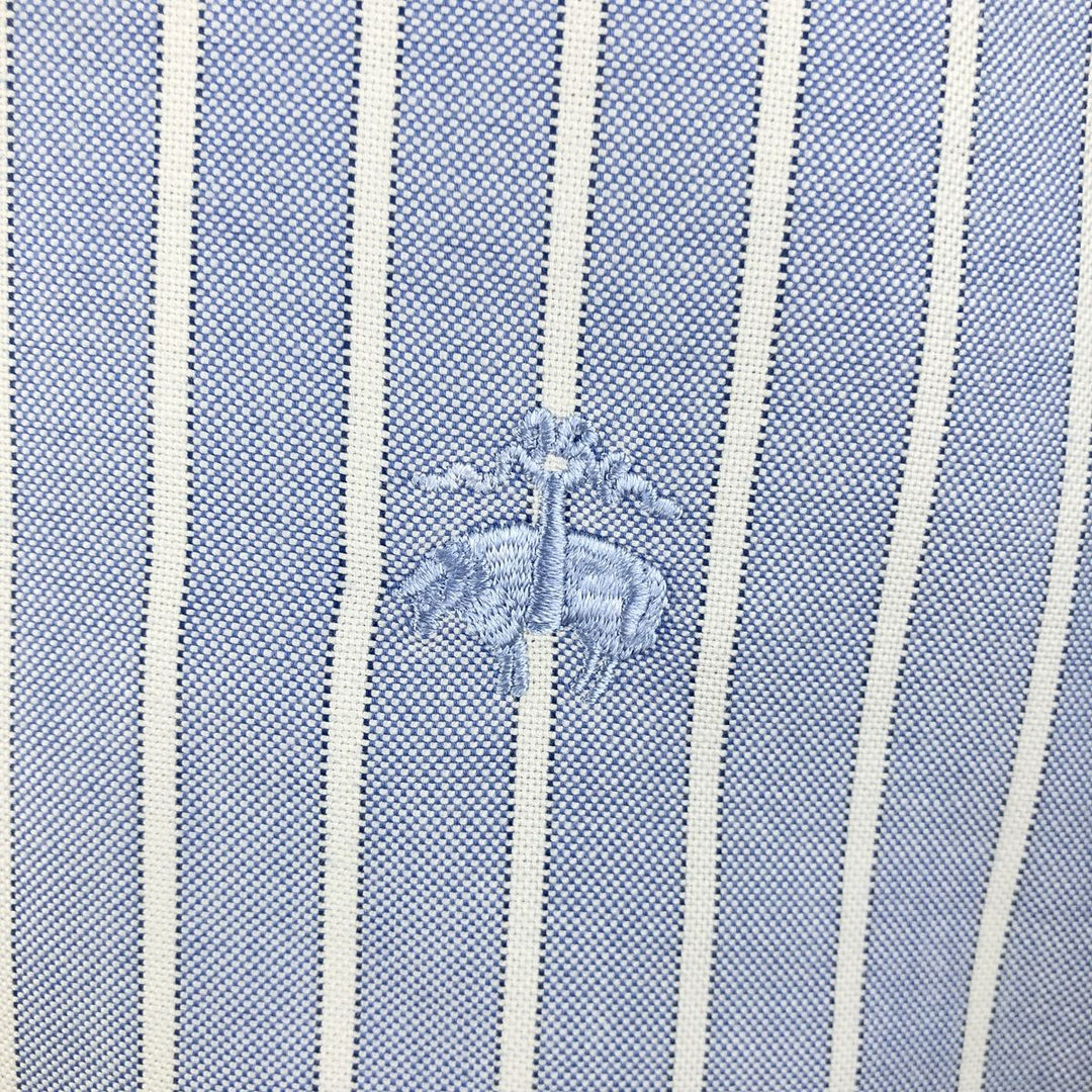 Brooks Brothers 346 Long Sleeve Button-Down Striped Shirt, Men's Size L Supima Cotton navy blue type Vintage Second Hand