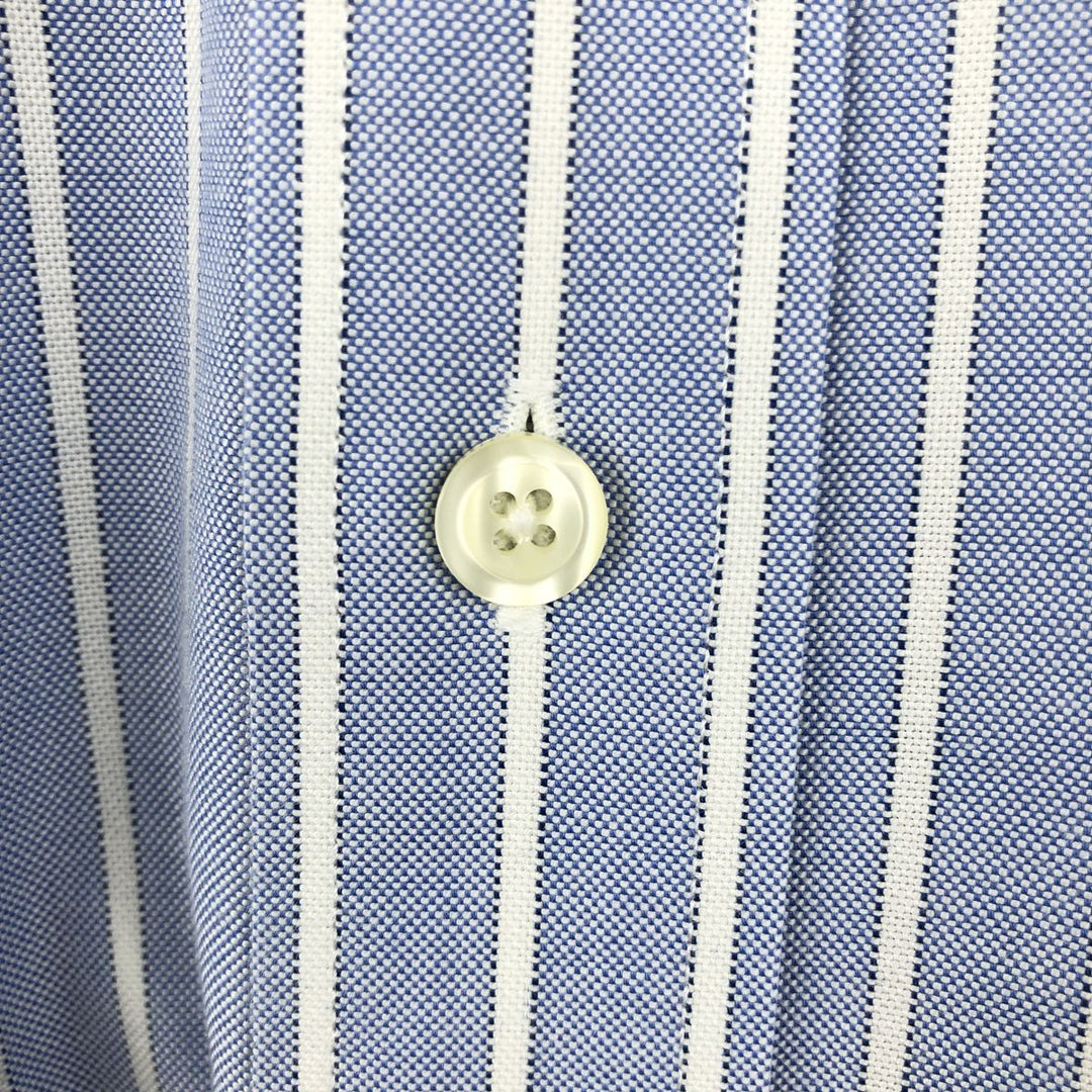 Brooks Brothers 346 Long Sleeve Button-Down Striped Shirt, Men's Size L Supima Cotton navy blue type Vintage Second Hand