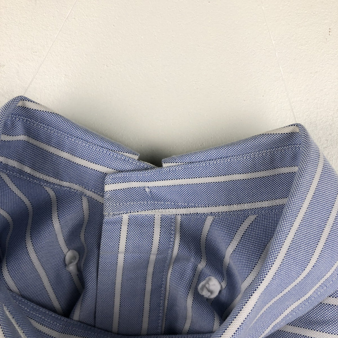 Brooks Brothers 346 Long Sleeve Button-Down Striped Shirt, Men's Size L Supima Cotton navy blue type Vintage Second Hand