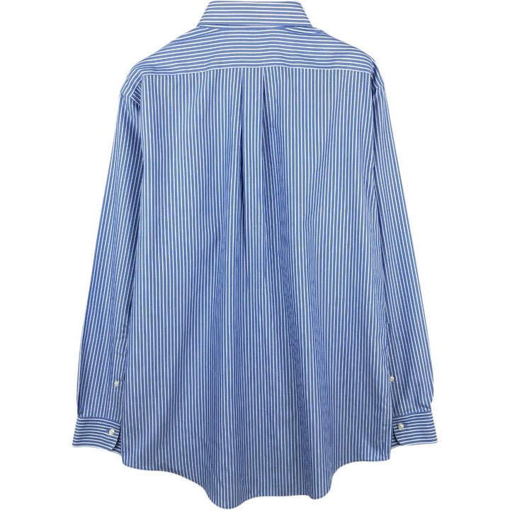 Brooks Brothers 346 Regular Fit Long-Sleeve Button-Down Striped Shirt, Men's Size L (approx.) cotton navy blue type Vintage Second Hand