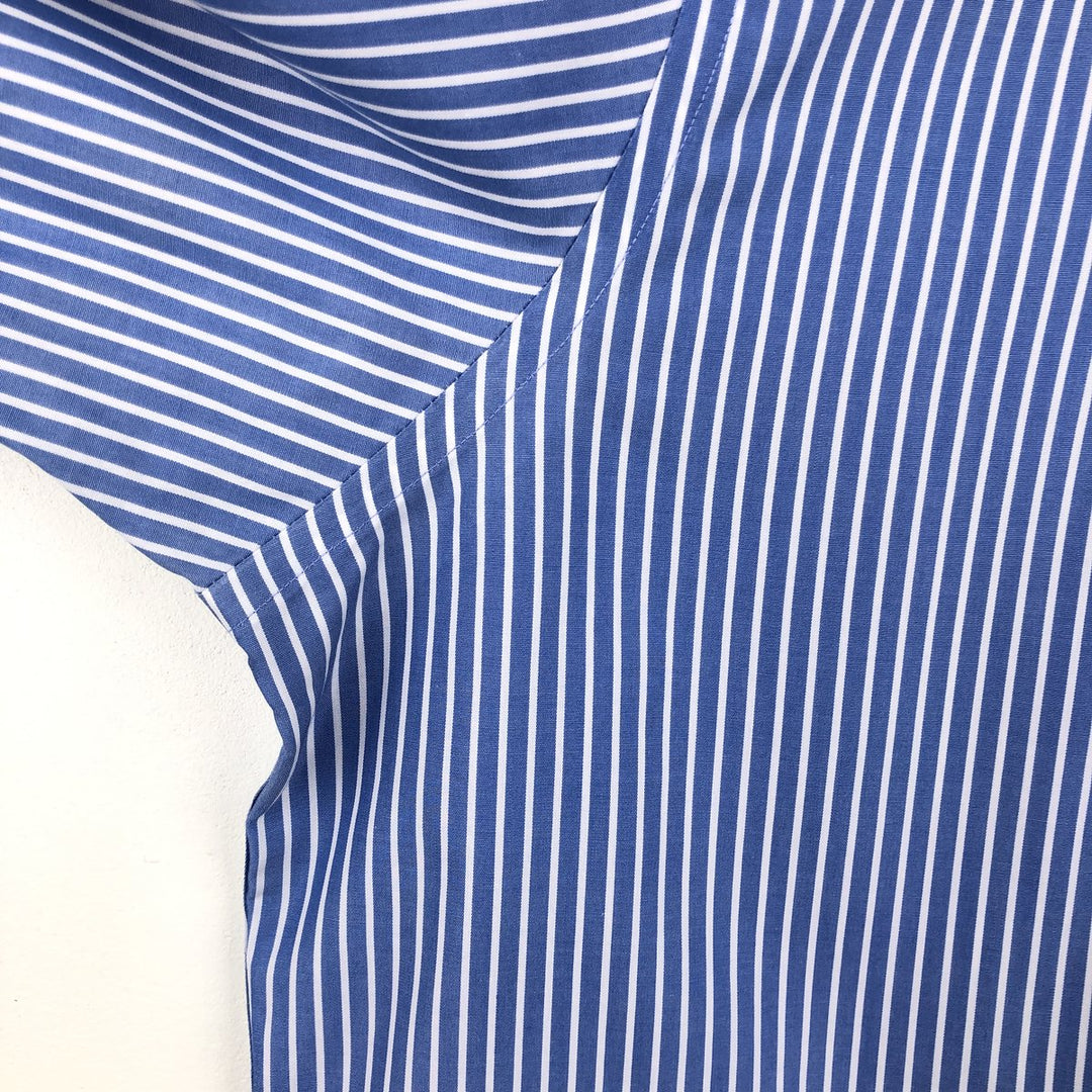 Brooks Brothers 346 Regular Fit Long-Sleeve Button-Down Striped Shirt, Men's Size L (approx.) cotton navy blue type Vintage Second Hand